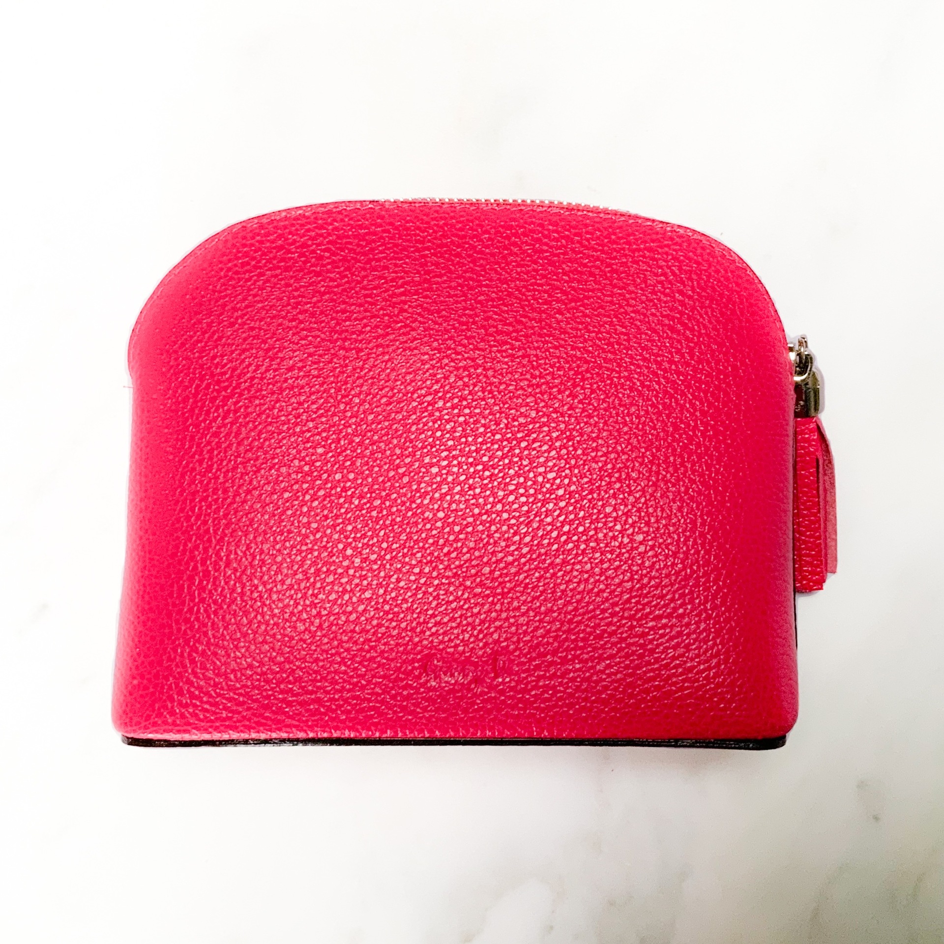 pink leather bag