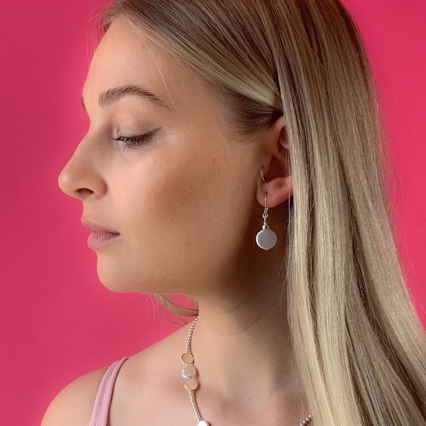Pearl Coin Drop Earrings