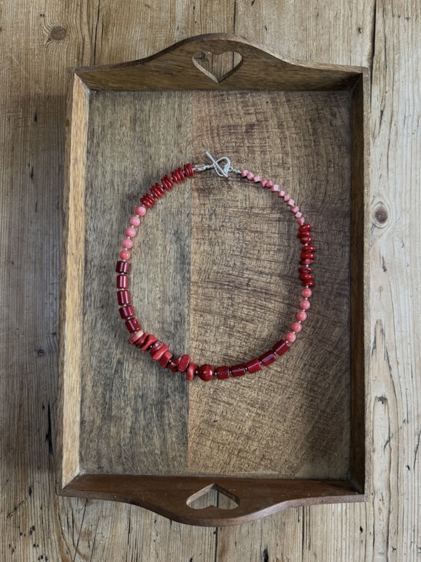 CORAL & RED SEA BAMBOO NECKLACE
