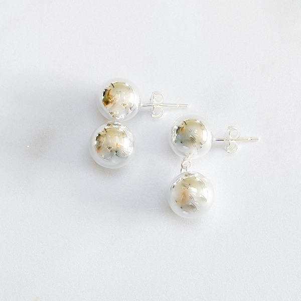 Silver Double Drop Earrings