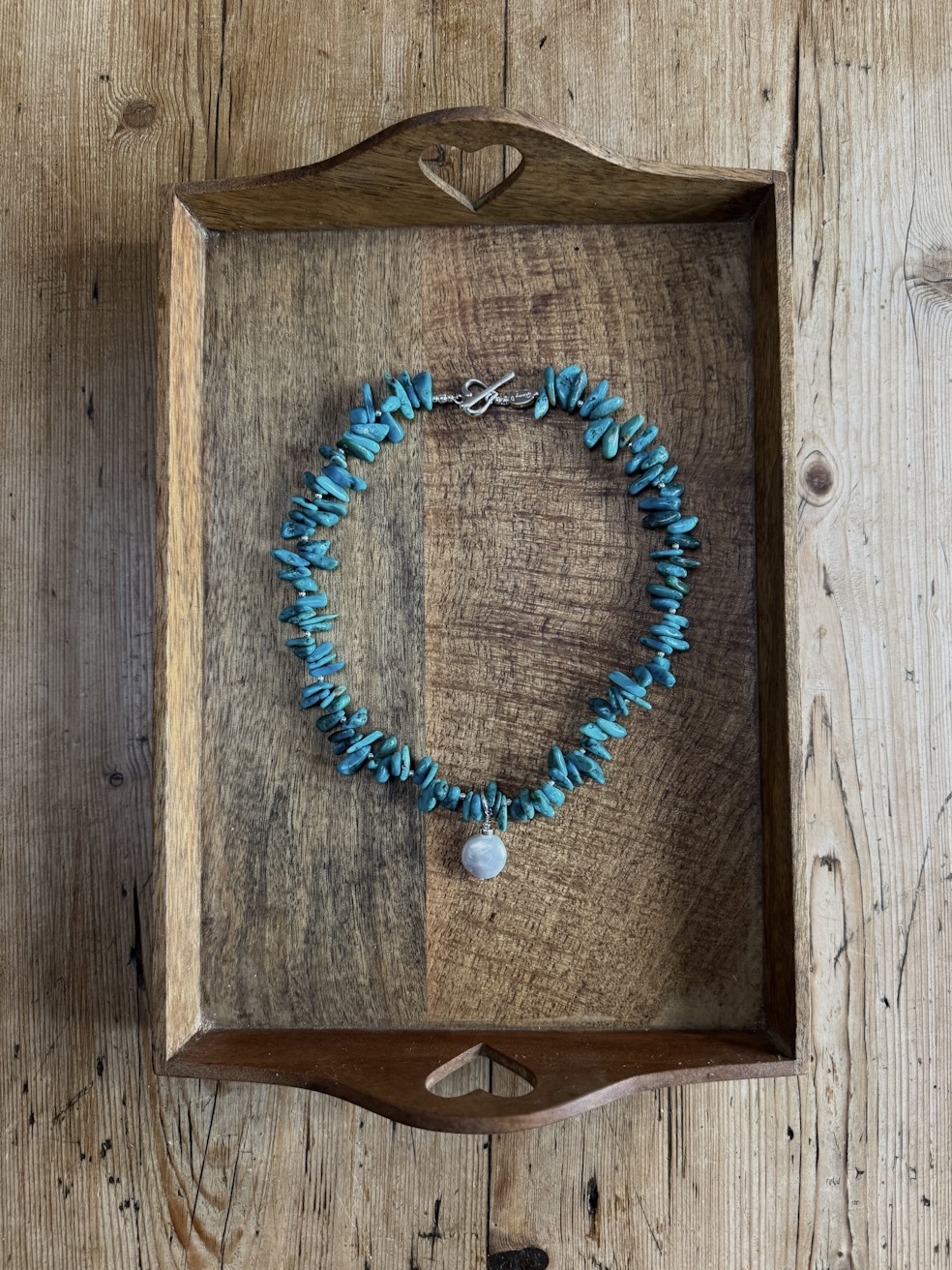 TURQUOISE DROP PEARL NECKLACE