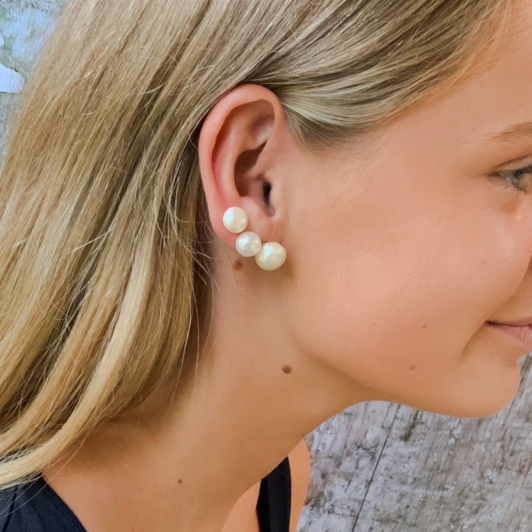 Large Baroque Pearl Stud Earrings Earrings Ginny D, Handmade