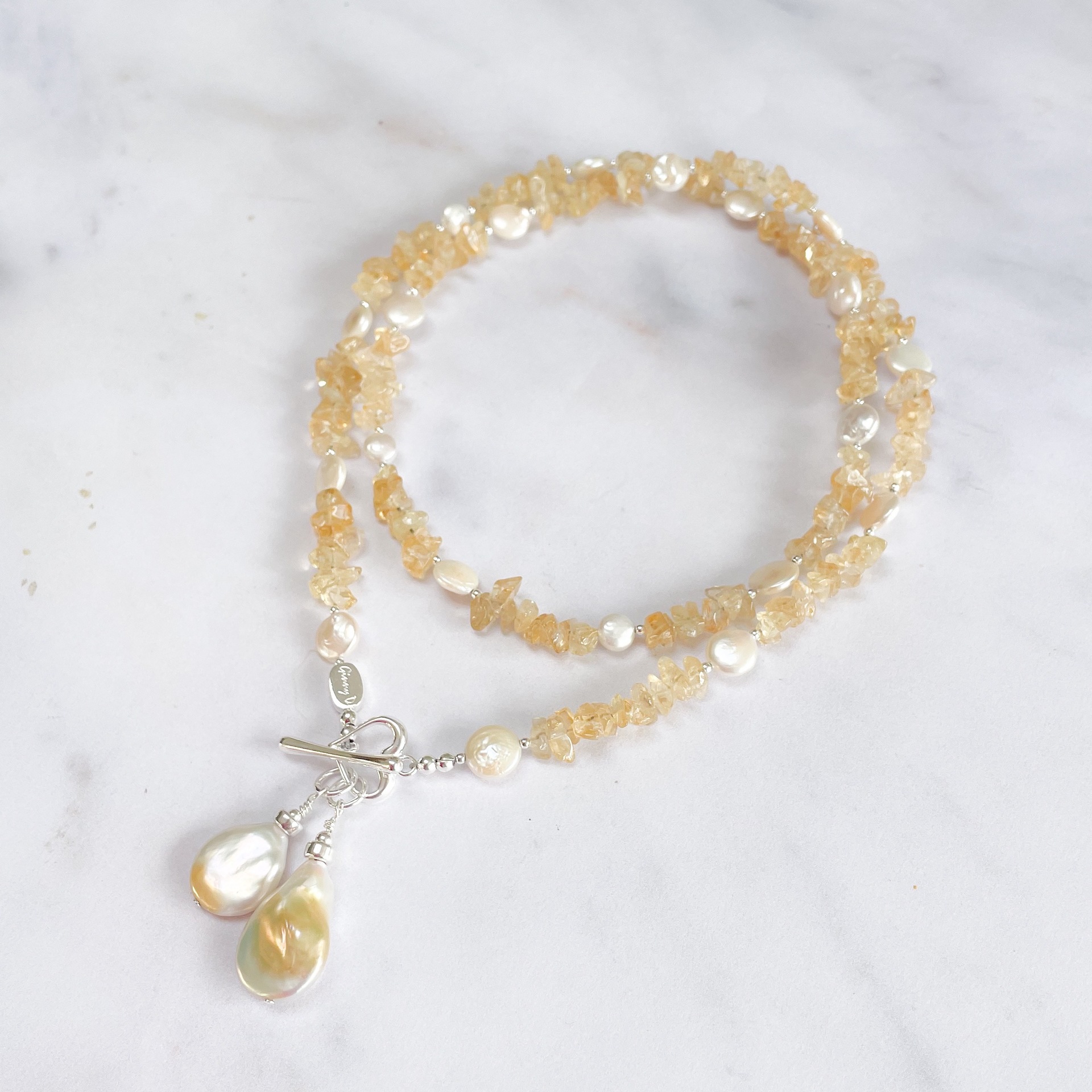 Citrine & Pearl ‘One of a Kind’ Necklace