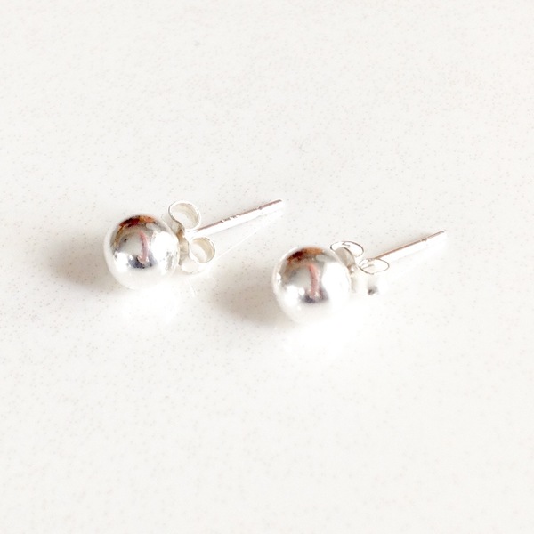 Small Silver Orb Stud