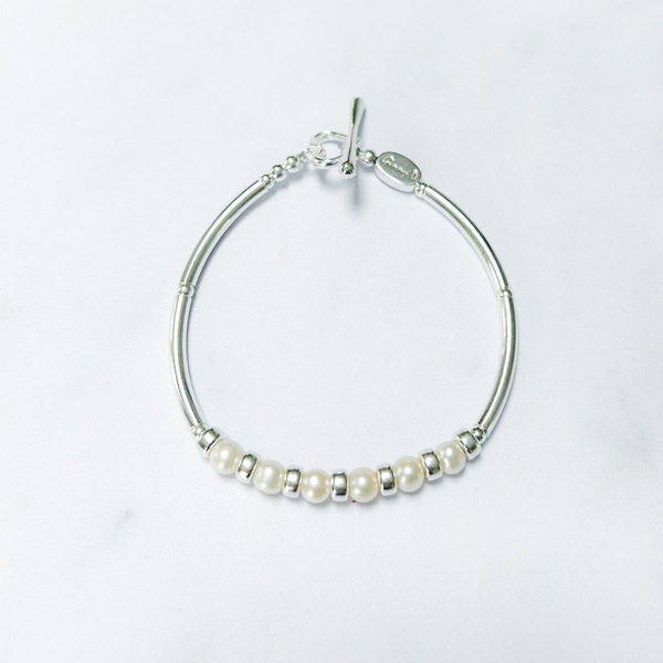 Tictac Pearl Curve Bracelet