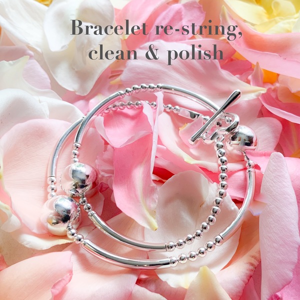 Bracelet Re-string, Clean & Polish