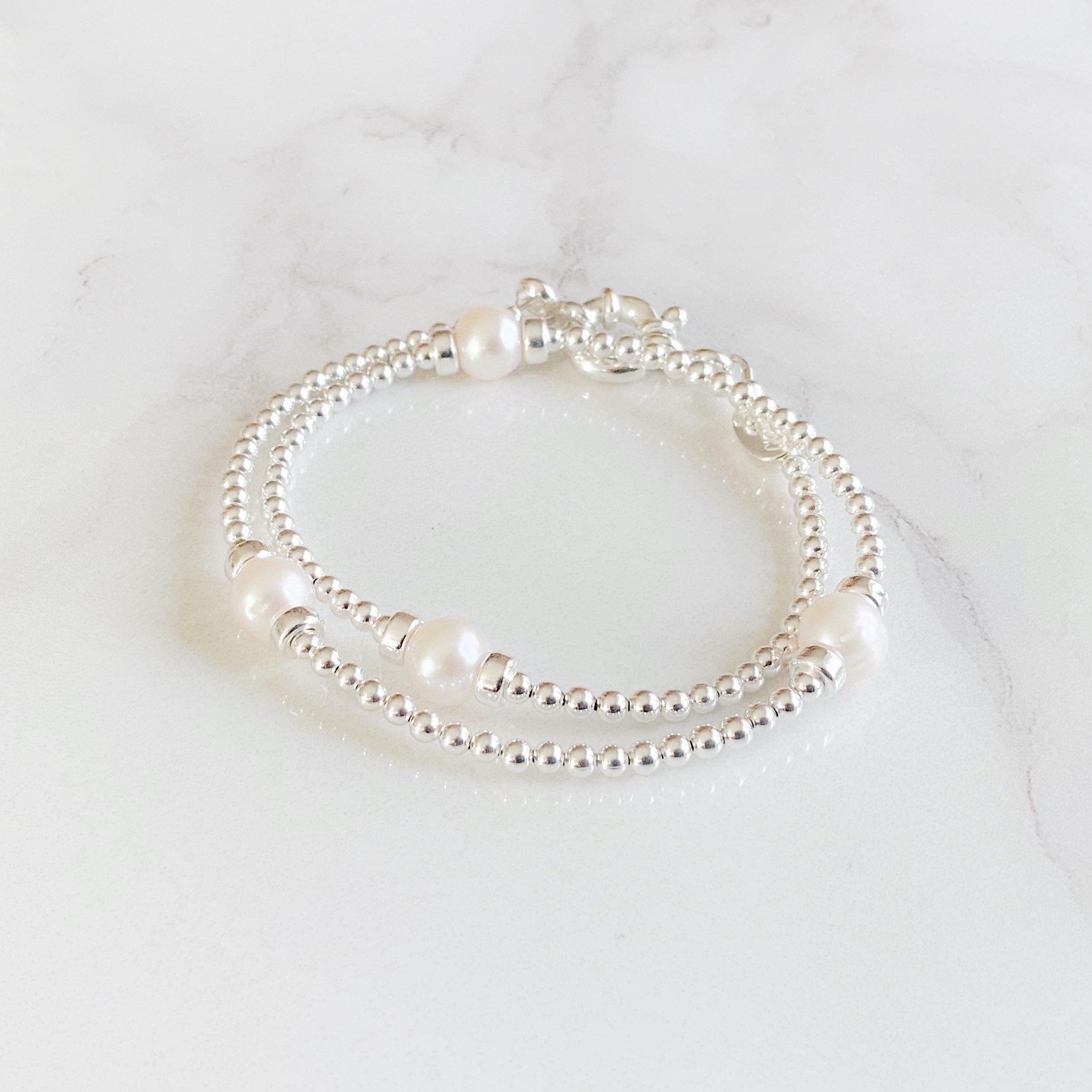 Pearl Wrap Bracelet Bracelets Ginny D, Handmade Contemporary