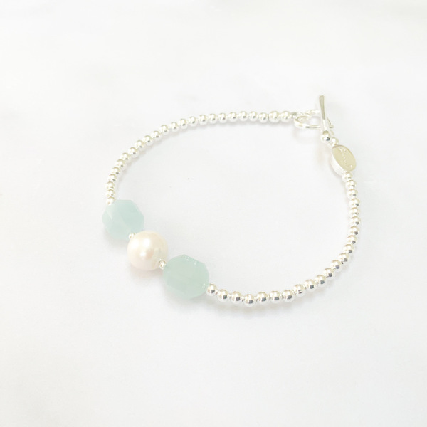 Aquamarine & Pearl Bracelet