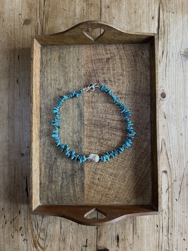 BAROQUE PEARL & TURQUOISE NECKLACE