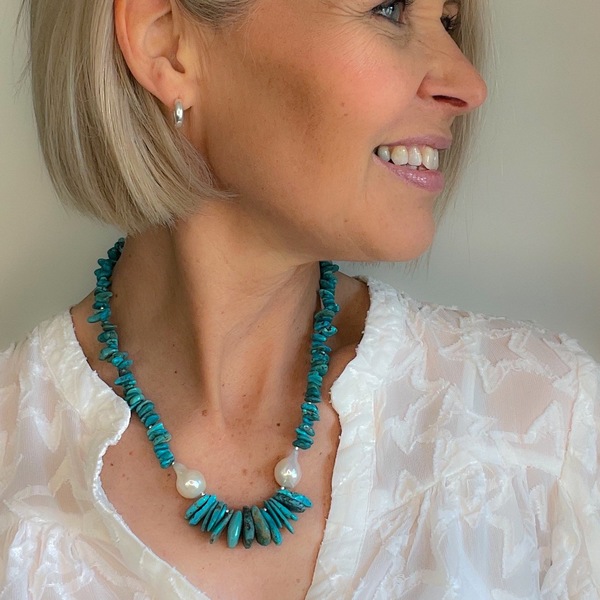 Turquoise & Pearl ‘One of a Kind’ Short Necklace