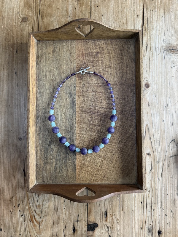 AMETHYST ORB & AMAZONITE  NECKLACE