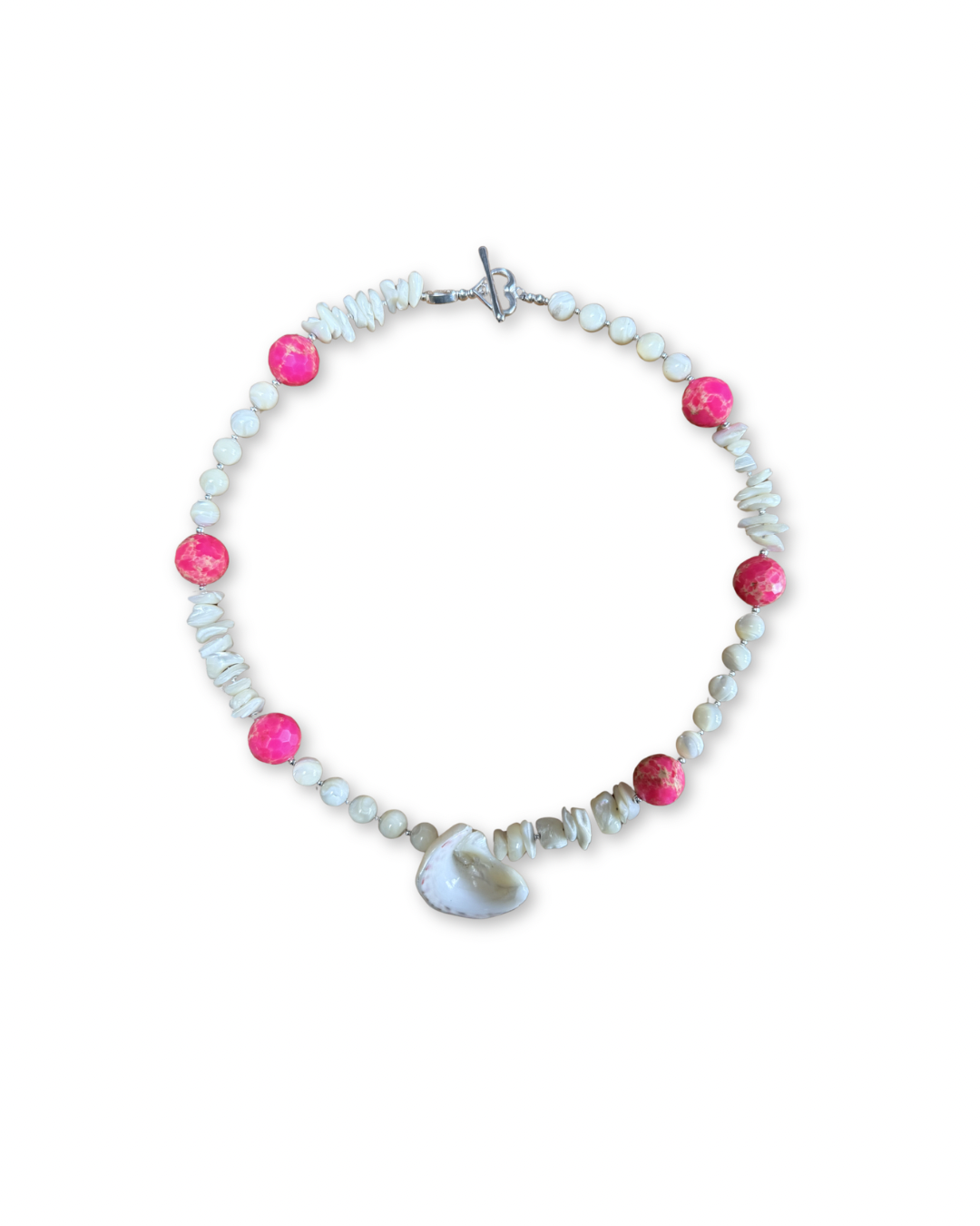 RASPBERRY RIPPLE GEMSTONE NECKLACE