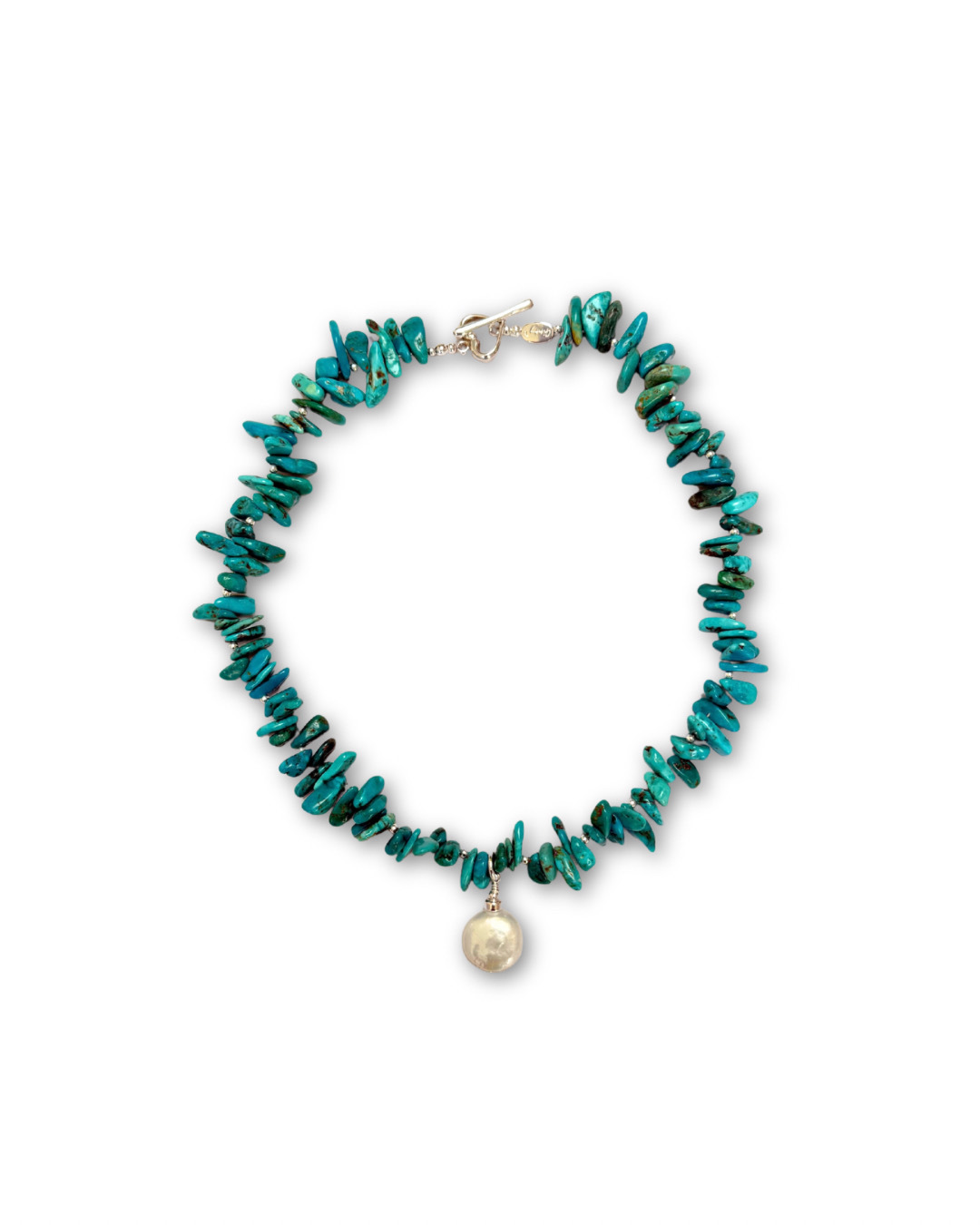 TURQUOISE DROP PEARL NECKLACE