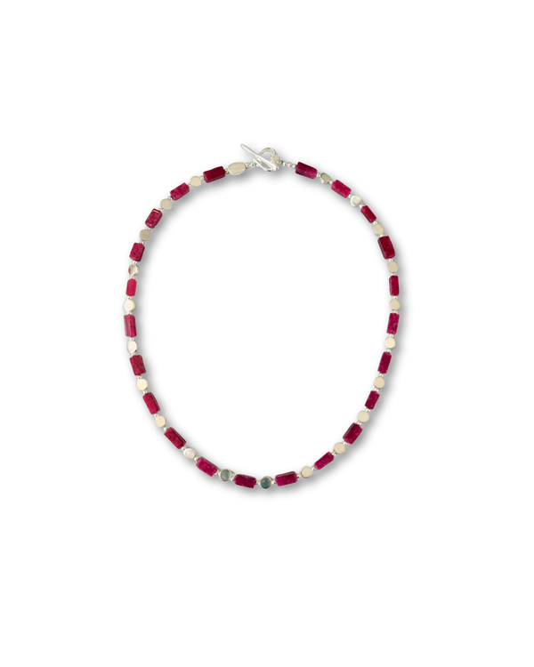 Ruby & Disc Necklace