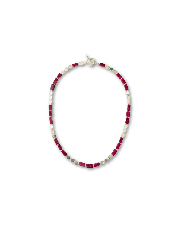 Ruby Triple Disc Necklace