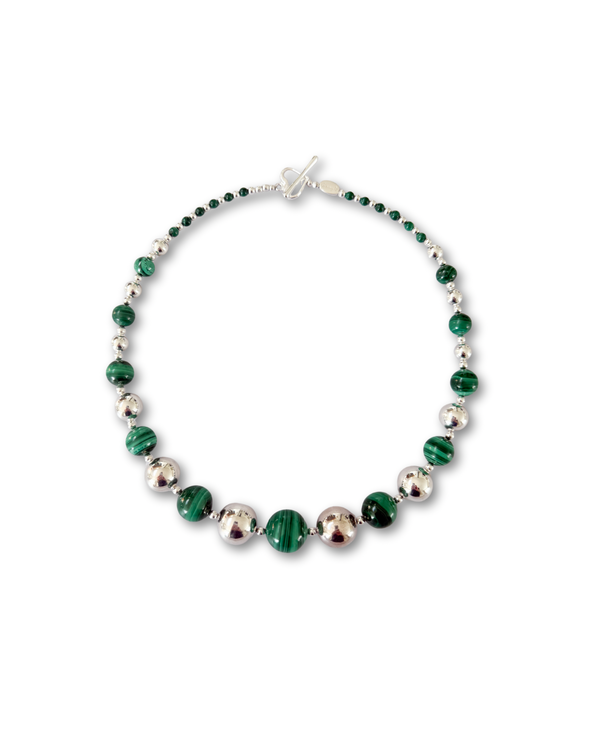 Vibrant Banded Malachite Necklace